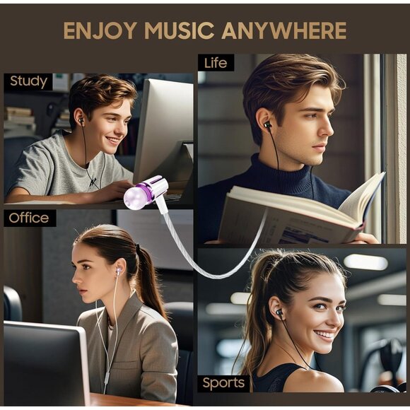 RAYLEIGH Black USB C Wired Earbud Headphones with Microphone NEW - Picture 9 of 9